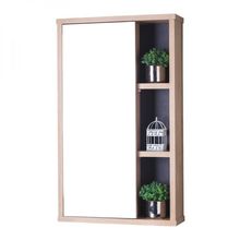 Espelho para Banheiro com Armário Carvalho e Grafite 69x42cm