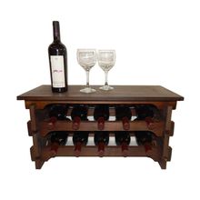 Adega Vinho Madeira 10 Garrafas Tipo Mesinha Imbuia C05