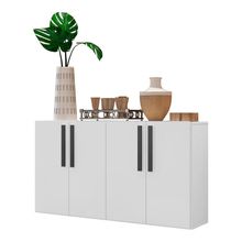 Aparador Buffet 4 Portas Viena Branco/preto