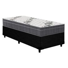 Cama Box Solteiro: Colchão Anatômico Ortobom D33/EP Airtech 100 + Base CRC Courano Black(88x188)