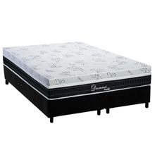 Cama Box Queen: Colchão Molas Masterpocket Ensacadas Polar Diamond + Base Crc Suede Black (158x198)