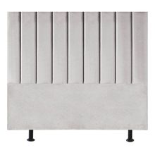 Cabeceira Estofada Cama Casal Queen Size160 Cm Alice Linho Cinza Claro