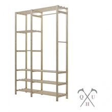 Kit Arara Dupla/E Estantes Madeira Pinus C/ Prateleiras E Armário Decorativo Porta Temperos Rústico