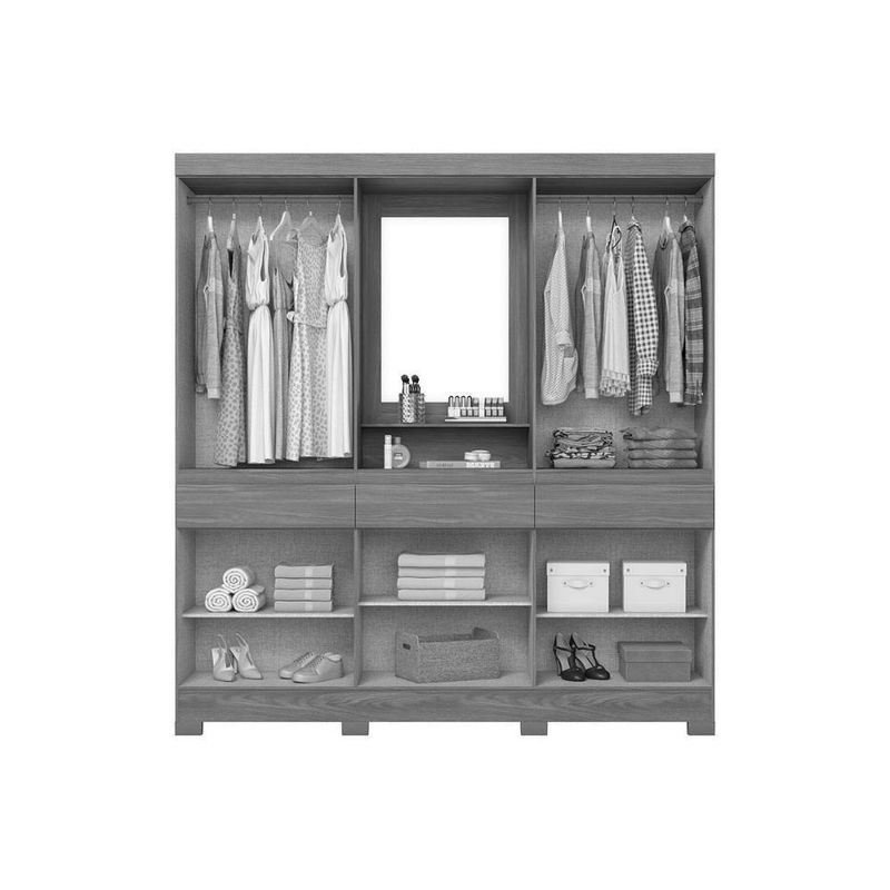 Guarda Roupa Casal 10 Portas E 3 Gavetas C/ 1 Espelho C/ Pés Briz