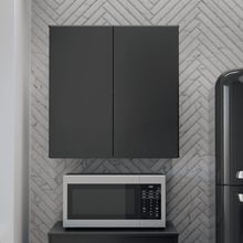 Armário Aéreo Aliex 02 Portas Preto