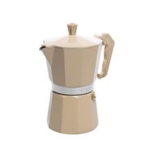 Cafeteira Italiana Wolff em Alumínio Cabo Plástico 6 Doses Bege Fosca - 300ml