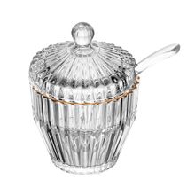 Açucareiro com Colher Wolff Cristal com Fio de Ouro Império