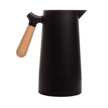 Garrafa Térmica Wolff Nórdica 1L Cabo de Madeira Termômetro Preta