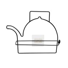 Porta Papel Toalha Utimil Chaleira Preto de Parede com Adesivo Visual Decorativo Prateleira Moderna