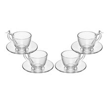 Conjunto 4 Xícaras de Chá Wolff Bird Relevo 180ml com Pires Cristal Ecológico