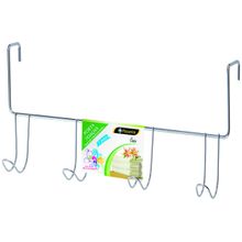 Porta Toalha 4 Ganchos Toalheiro Cromado Suporte de Porta Box Sem Furo - Kit com 2 unidades