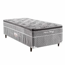 Cama Box Conjugada Solteiro Herval Nature com Pillow Inn e Molas Bonnel 56x88x188cm - Cinza/Branco Floral