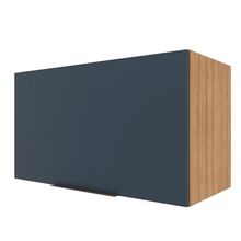 Armário Aéreo para Geladeira Bartira Cristal com 1 Porta e 80cm de largura – Lâmina Mel/Azul Royal