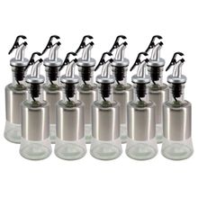 Kit 10 Azeiteiro Vinagreiro Recipiente em Vidro e Inox com Bico Dosador