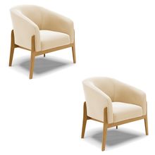 Cadeira Sala de Jantar Base de Madeira Kit 2 Stella Suede D03 - D'Rossi