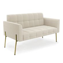 Sofá Namoradeira 2 Lugares Pé Ferro Dourado Elisa Bouclê D03 - D'Rossi