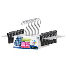 Cabide de Saia e Shorts Cromado Organização Roupa Armario - Kit com 10 unidades