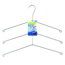 Cabide para Camisa Triplo Camiseiro Cromado Organização Roupa Armário - Kit com 3 unidades