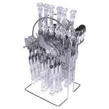 Jogo de Talheres 24 peças - Cabo Transparente/Cristal - Pero