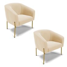 Cadeira Sala de Jantar Pé de Ferro Dourado kit 2 Stella Suede D03 - D'Rossi