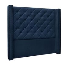 Cabeceira Decorativa Casal 1,64M Loewe Suede Azul Marinho - Gran Belo