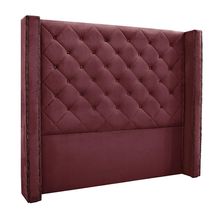 Cabeceira Decorativa King Size 2,19M Loewe Veludo Vinho - Gran Belo