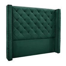 Cabeceira Decorativa King Size 2,19M Loewe Veludo Verde Floresta - Gran Belo