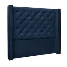 Cabeceira Decorativa King Size 2,19M Loewe Suede Azul Marinho - Gran Belo