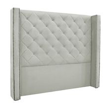 Cabeceira Decorativa King Size 2,19M Loewe Veludo Prata - Gran Belo