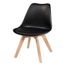 Cadeira Leda Preta - Charles Eames Wood com Almofada