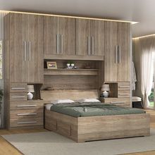 Guarda-roupa de Casal com espaço para cama Box Padrão 1223S Castanho