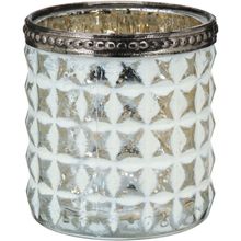 Castiçal Metal Branco Temple 8X7X7Cm