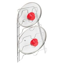 Organizador Armário de Cozinha Porta Tampas de Panela Suporte Cromado