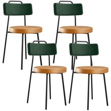 Kit 4 Cadeiras Cozinha Sala Jantar Barcelona L02 Facto Verde Musgo Couríssimo Whisky - Lyam Decor