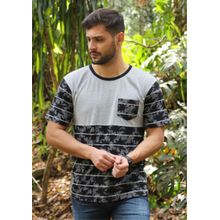 Camiseta Pau a Pique estampada Grafite GRAFITE - M