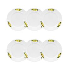 Jogo de 6 Pratos de Sobremesa Oxford Soleil Limoni 23cm Porcelana