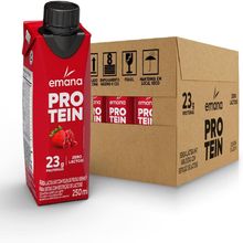 Kit 12 Bebida Láctea Emana Protein Zero Lactose Sabor Frutas Vermelhas 250ml Cada