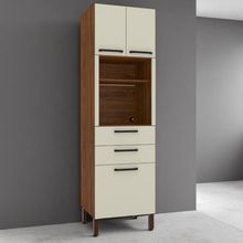 Paneleiro Micro 2 Gaveteiro Ametista Nogueira Off White