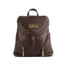 Mochila pequena de couro liso Cecília