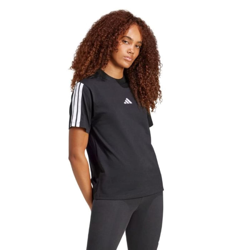 Camiseta Feminina Adidas 3 Stripes Preto/branco