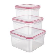Conjunto de Potes Herméticos Quadrados Euro Home PLA3666-VM em Plástico – 3 Peças
