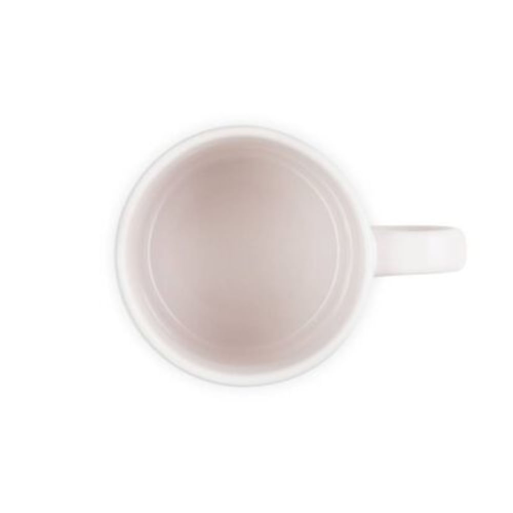 CANECA LE CREUSET JARDIN 350ML EM CERAMICA COM RELEVO SHELL PINK 80042357770003