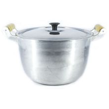 Caldeirão Alumínio Fundido Polido Alça de Madeira 14cm