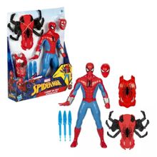 Boneco Homem Aranha Thwip Blast Spider Man – 28 Cm ,  Dispara Dardos, Acessorios   - Hasbro