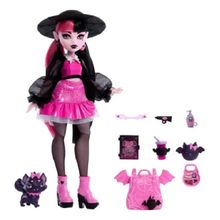 Monster High Core Boneca Draculaura 25 Cm Novo Visual  Com Monster Pet e Acessorios - Mattel