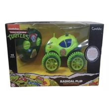 Carrinho Tartarugas Ninja Caos Mutante Controle Remoto Flip Radical    Corre, Capota, Levanta - Candide