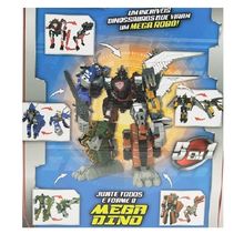 Dino Warrior Power Mega Dino -  Dinossauros Viram Robo -  Kit 5 Dino junte e forme o Mega Robo -  Toyng