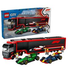 Lego 60445 City Formula 1 – Caminhão Transporte F1 com Carros RB20 e AMR24 – 1086 peças