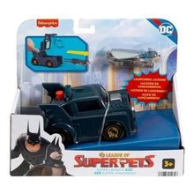 Liga Dos Super Pets Ace O Batcão Com Veiculo Lançador  Faça o Ace Voar  Fisher Price
