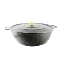 Tacho Restaurante Alça de Alumínio Fundido Craqueado Preto 60cm